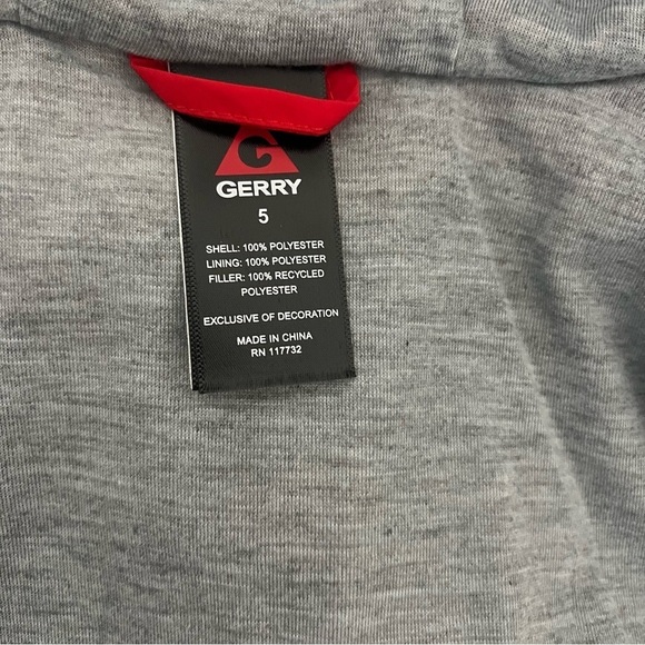 Gerry Kids Size 5 Jersey Lined Bubble Jacket Red Gray Camo Zipper Lining Gray - Picture 6 of 11